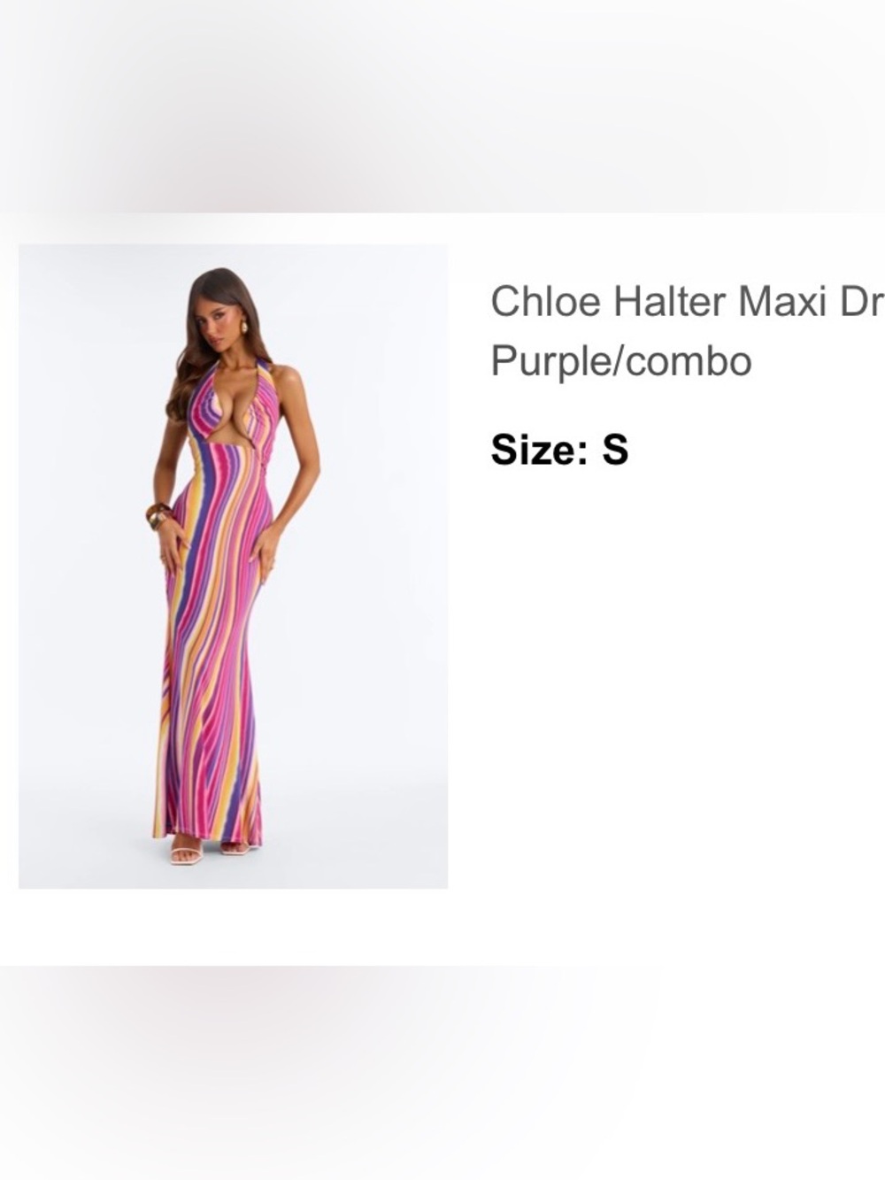 Chloe Halter One-Piece Bodysuit - Purple Multi Stripe